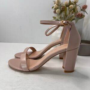 Stuart Weitzman NearlyNude Ankle Strap City Sandal in Dolce Women's 8.5 NWOB